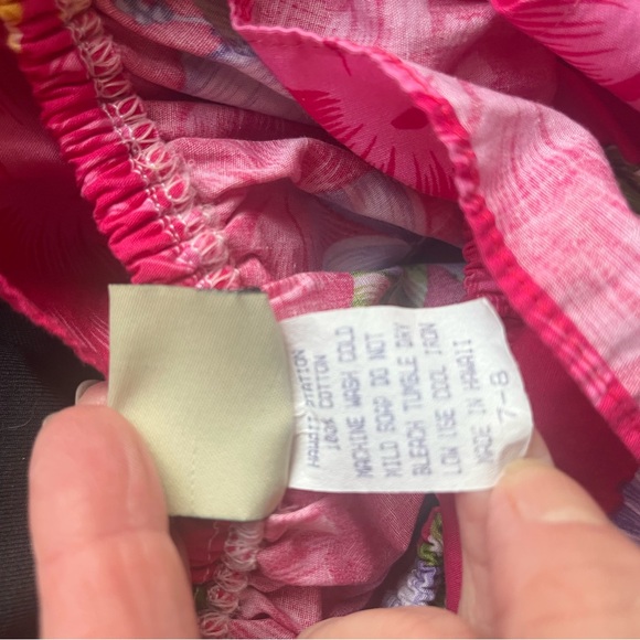 Hawaii Station Made in Hawaii Cotton Sun Dress Girls 7-8 Pink Floral - Picture 5 of 5